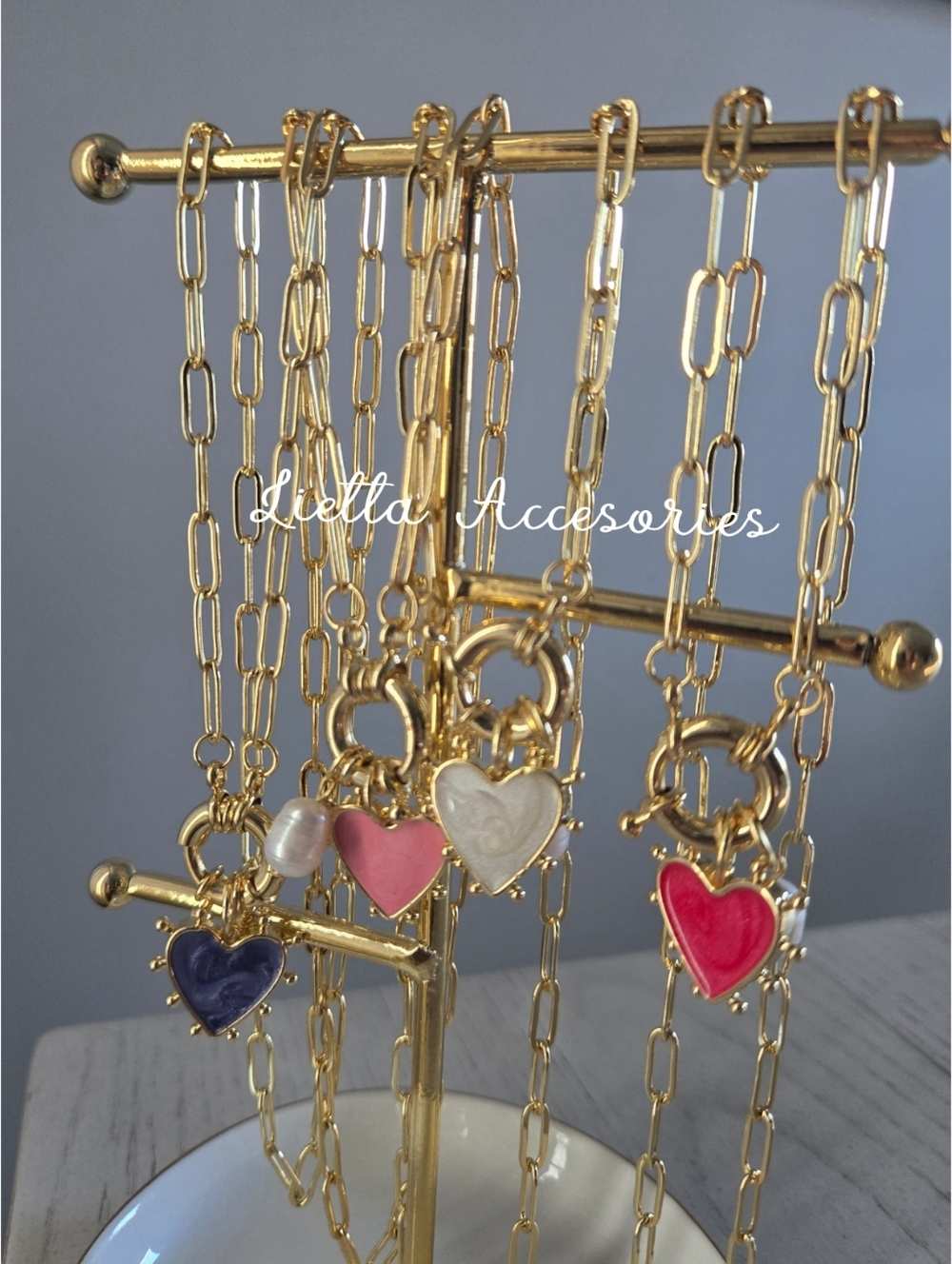 Gold Heart Charm Necklaces